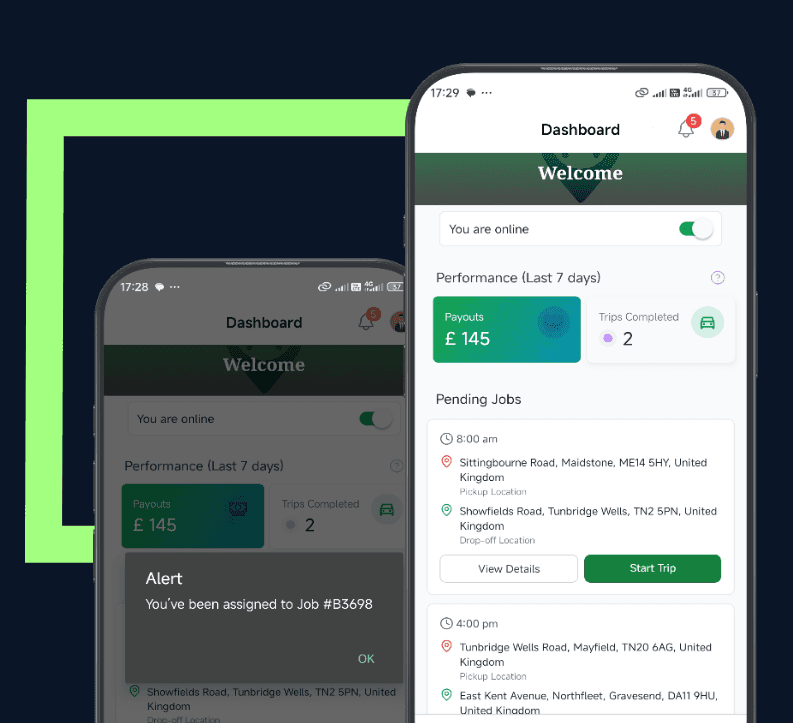 OnRoute Driver App Mockup